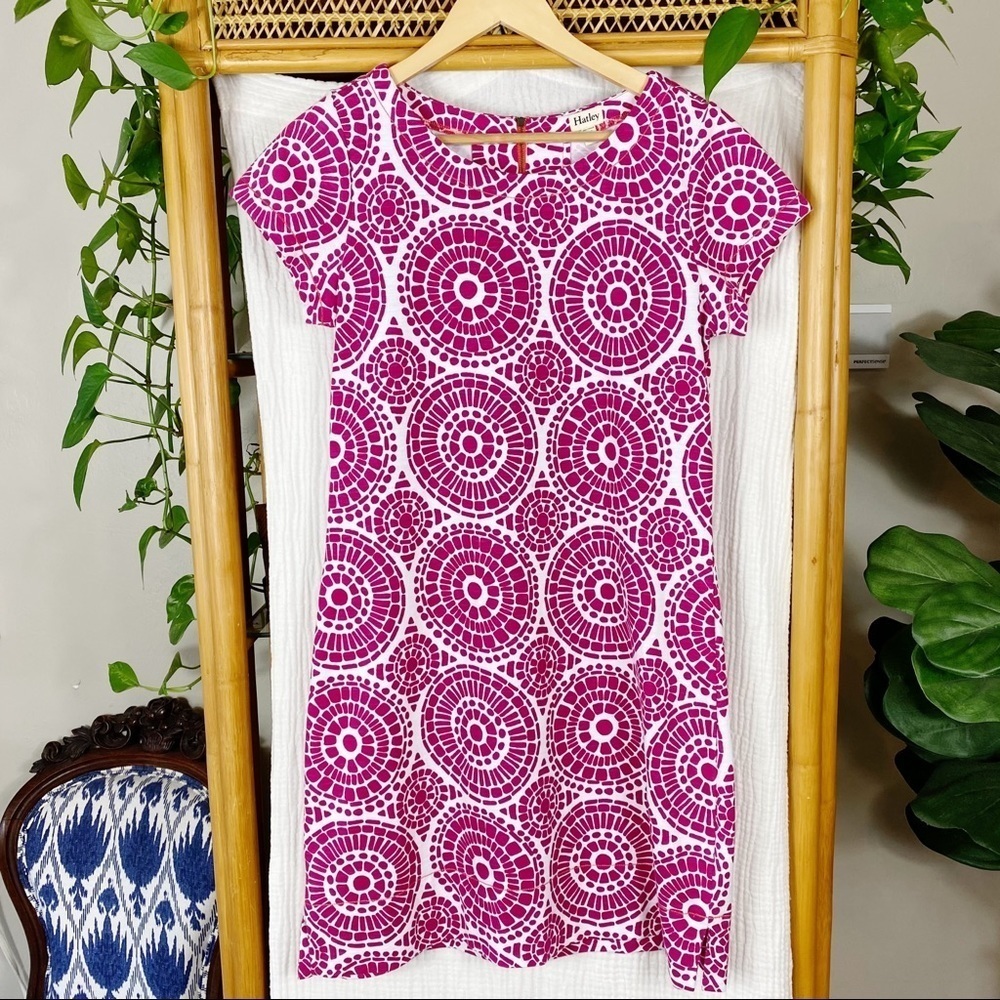 HATLEY MANDALA PRINT T SHIRT DRESS BACK ZIP
